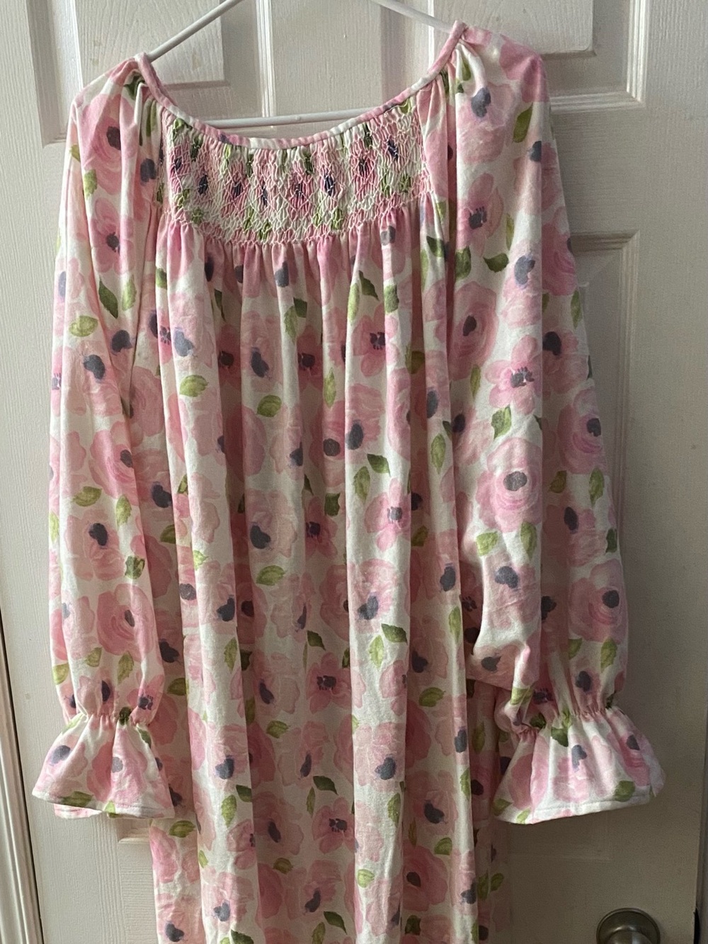 Smocked Flannel Nightgown